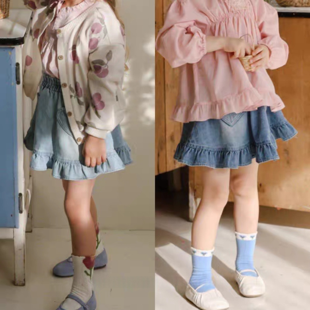 【73-120】デニムスカート ベビー 女の子 可愛い スウィート - 画像 (3)