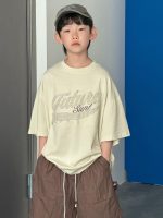 【90-160】半袖Tシャツ 男の子 アップリケ カジュアル