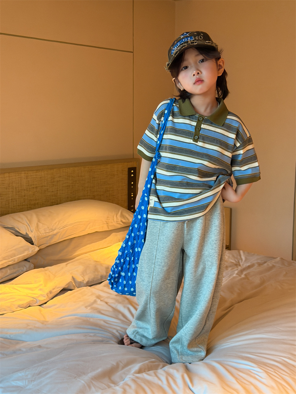 【90-150】Tシャツ バイカラー ボーダー 着心地良い 男の子 トップス - 画像 (4)