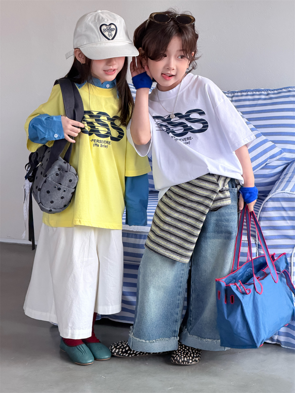 【90-150】Tシャツ アルファベット ルーズ 着心地良い 半袖 トップス - 画像 (3)