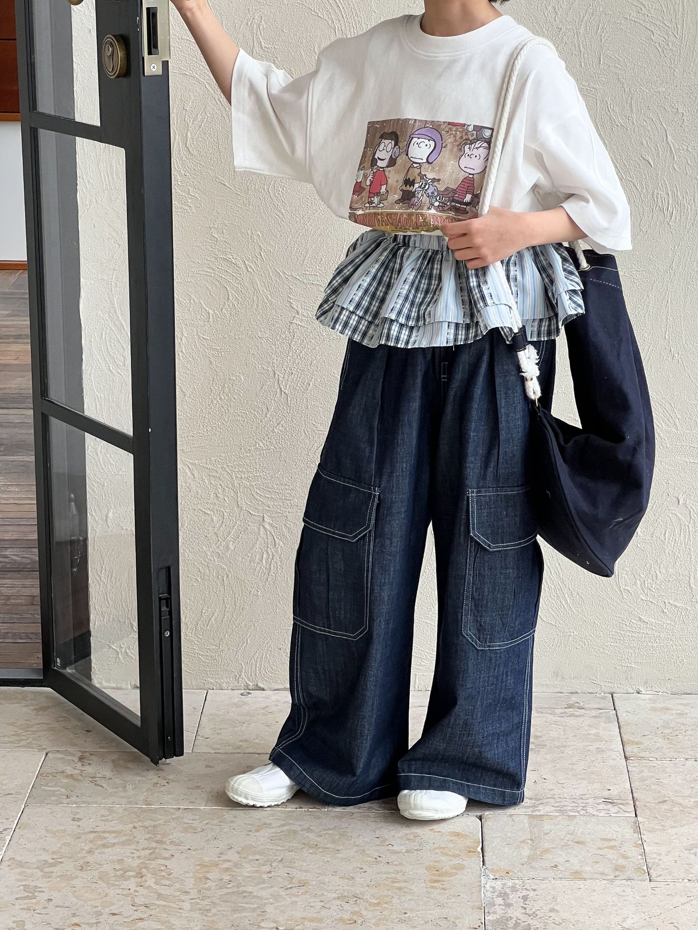 【90-150cm】デニムパンツ ストレート 薄手 サイドポケット ステッチ カジュアル ボトムス