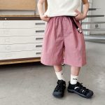 【90-150】カーゴショートパンツ 男の子 ベアタグ ウエストベルト付き 無地 カジュアル 子供服 おしゃれ - 画像 (5)