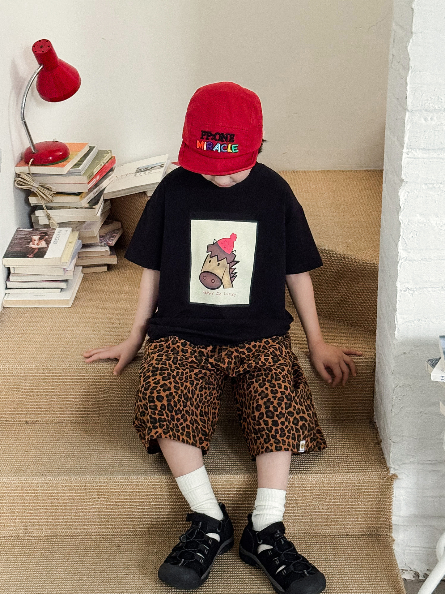 【90-150】半袖Tシャツ 男の子 馬プリント クルーネック カジュアル トップス 子供服 - 画像 (4)