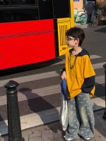 【90-160】長袖 Tシャツ 男の子 合わせやすい ストレート カッコイイ トップス - 画像 (4)