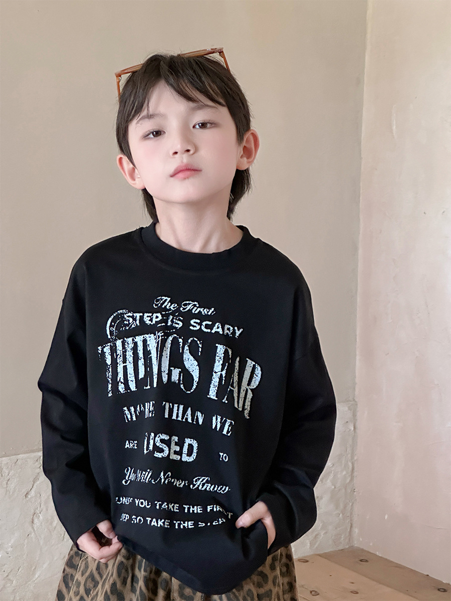 【90-150】長袖Tシャツ 男女兼用 プリント ゆったり カジュアル インナー トップス - 画像 (4)