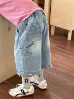 【90-160】デニムパンツ 男の子 カジュアル 合わせやすい ハーフパンツ - 画像 (3)