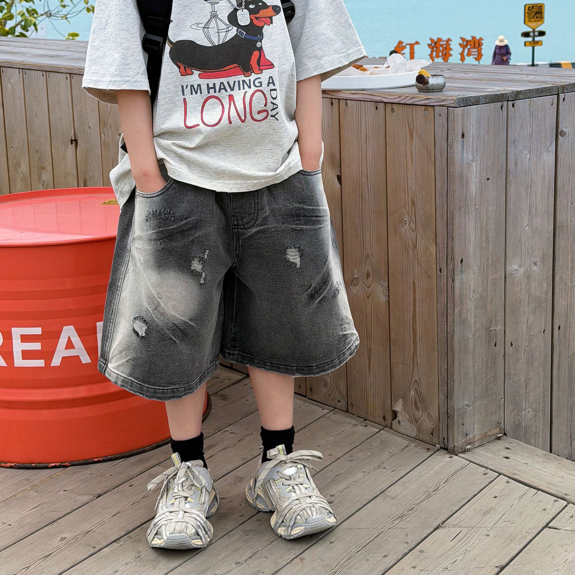 O1CN01qBU0bT2BeJQWo0lkH_2207518548363-0-cib.jpg 【90-160】ショートパンツ 男の子 デニム素材 履きやすい おしゃれ 快適 ボトムス - 画像 (1)