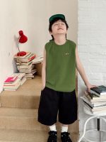 【90-150】タンクトップ 男の子 ロゴ刺繍 クルーネック カジュアル トップス - 画像 (4)