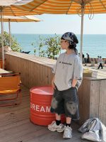 【90-160】半袖 Tシャツ 合わせやすい トレンド感 ゆったり 着せやすい トップス - 画像 (6)