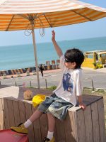 【90-160】半袖 Tシャツ 男の子 普段使い カジュアル 柔らか ゆったり トップス