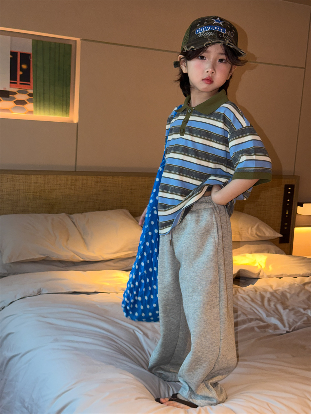 【90-150】Tシャツ バイカラー ボーダー 着心地良い 男の子 トップス - 画像 (5)