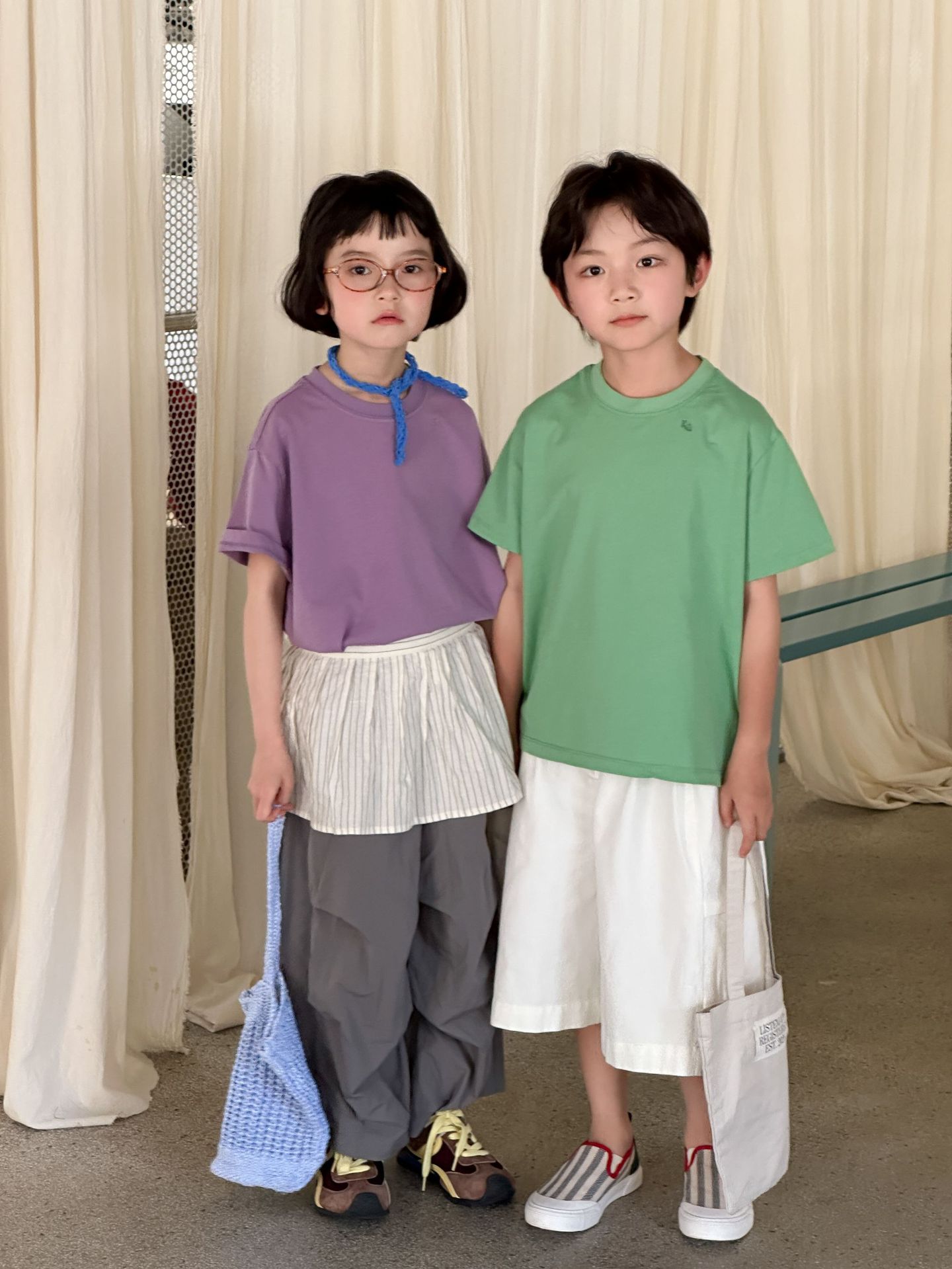 【90-150】Tシャツ 無地 ラウンドネック トレンド 合わせやすい 半袖 トップス - 画像 (3)