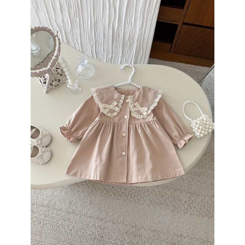 【73-120】ワンピース 女の子 レトロ 上品 ドールカラー - 画像 (5)