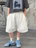 【90-160】ショートパンツ 男の子 無地 韓国風