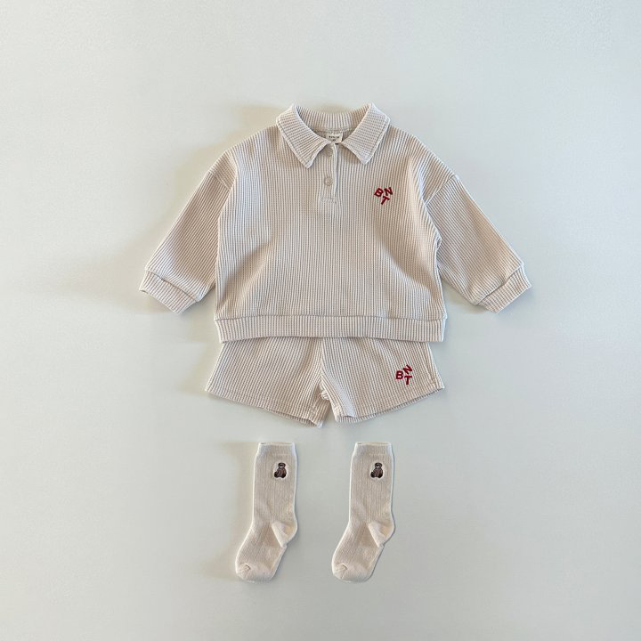 【80-130】二点セット 長袖トップス+ショートパンツ カジュアル - 画像 (3)