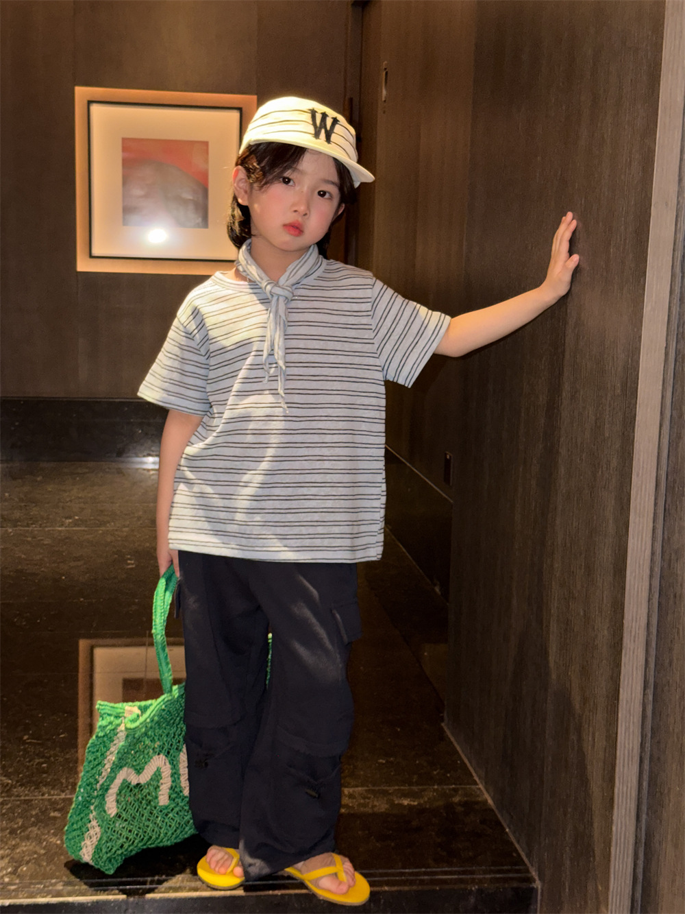 【90-150】Tシャツ ボーダー 合わせやすい シンプル 半袖 トップス - 画像 (8)