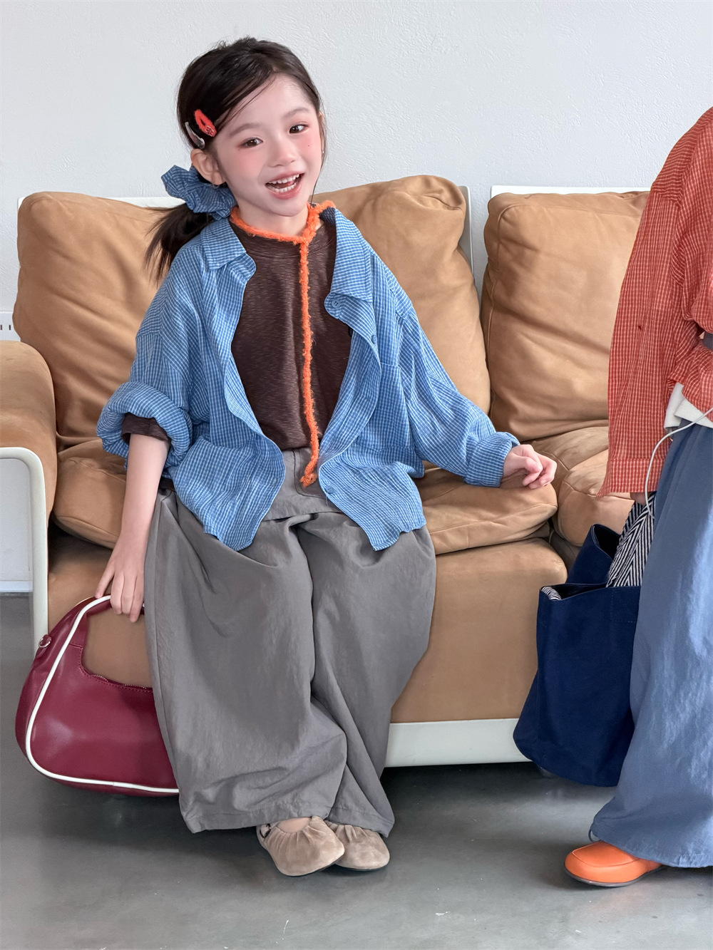 【90-150】チェックシャツ キッズ 男女兼用 襟付き 前開き カジュアルシャツ - 画像 (8)