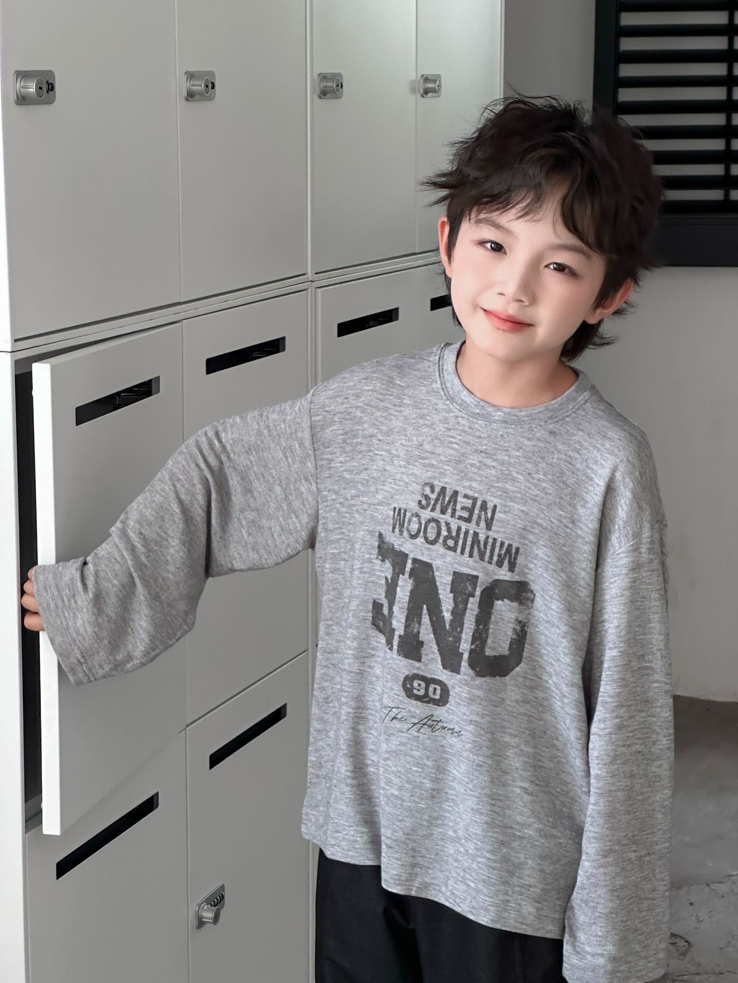 【90-150】長袖Tシャツ 男女兼用 プリント クルーネック 柔らかい カジュアル トップス - 画像 (12)