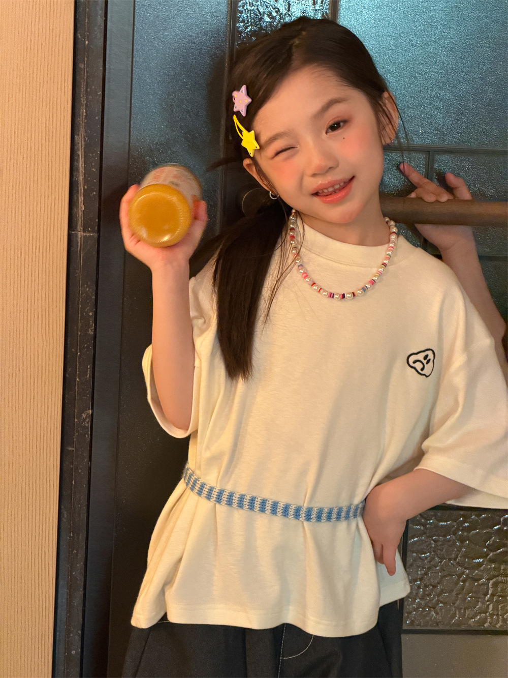 【90-150】Tシャツ 半袖 合わせやすい 刺繍 肌に優しい トップス - 画像 (10)