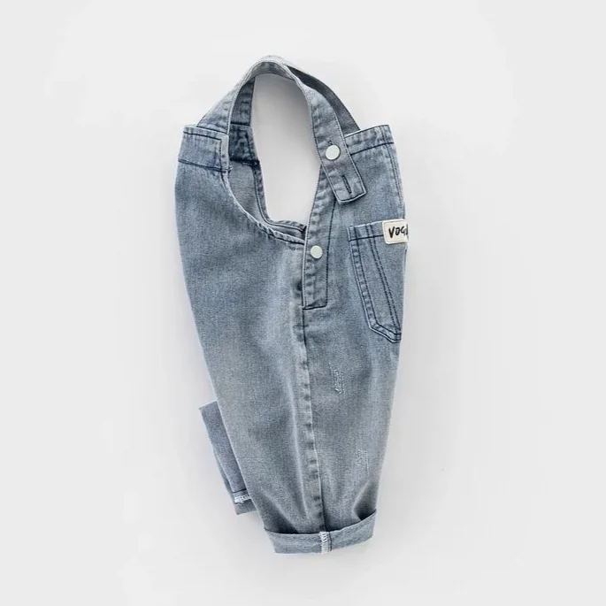 【80-140】キッズ ポケット付き デニム サロペット - 画像 (5)