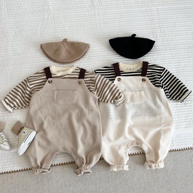 【66-90cm】サロペット 無地 ポケット付き 定番 シンプル