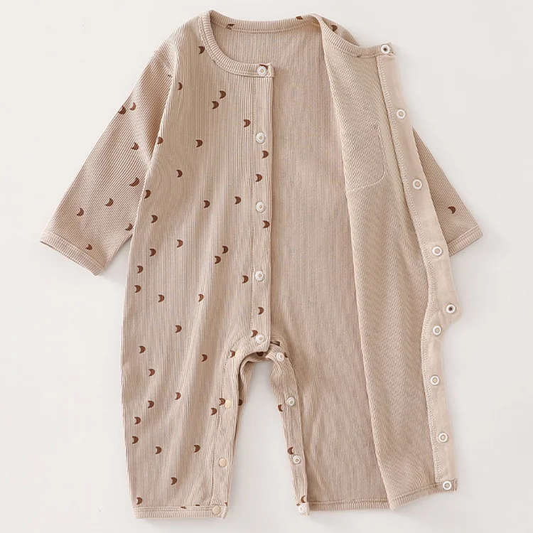 【59-90】オールインワン 星or月柄 肌に優しい ベビー服 - 画像 (4)