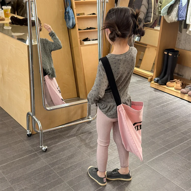 【80-130】レギンス フラワリブ シンプル 履きやすい 女の子 ボトムス - 画像 (13)