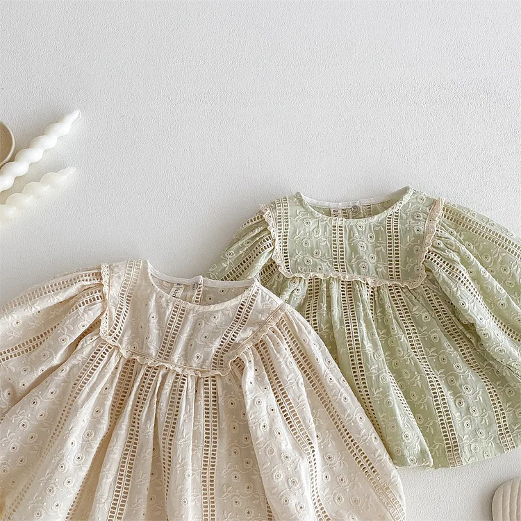【66-100】ベビー 女の子 韓国風 刺繍 シャツ - 画像 (5)