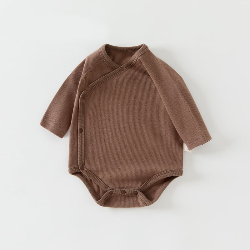 【66-90】ロンパース 無地 リブ シンプル 着心地良い ベビー服 - 画像 (5)