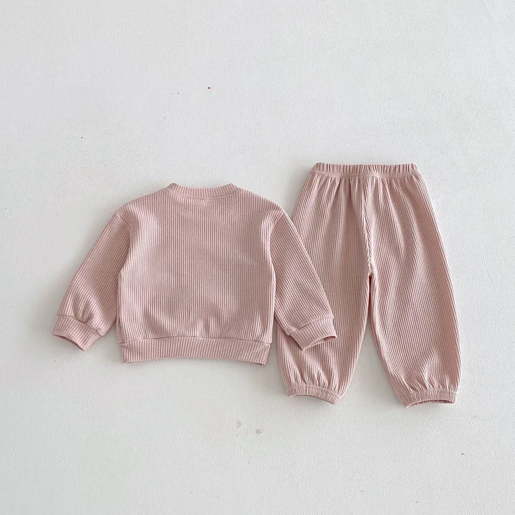 【80-130】セットアップ 英字刺繡 ワッフル シンプル 子供服 - 画像 (12)