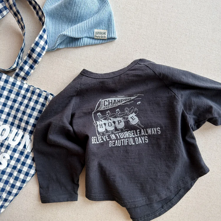 【80-130】Tシャツ 長袖 英字柄 ルーズ 定番 トップス - 画像 (8)