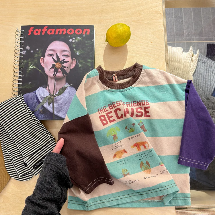 【80-130】Tシャツ 長袖 英字プリント 可愛い 女の子 おしゃれ - 画像 (6)