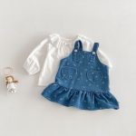 【73-110】ワンピース デニム ハート 蝶結び おしゃれ 女の子 - 画像 (8)