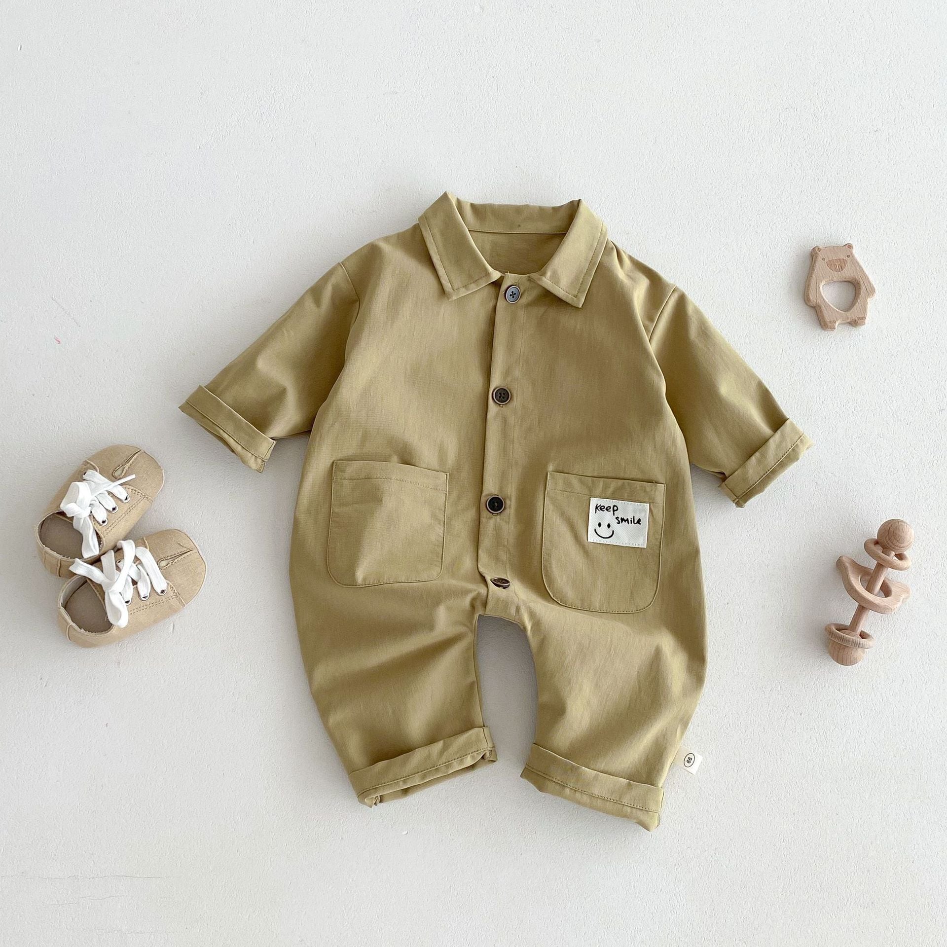 【66-90】ロンパース ベア カートゥーンプリント カジュアル ベビー服 - 画像 (5)