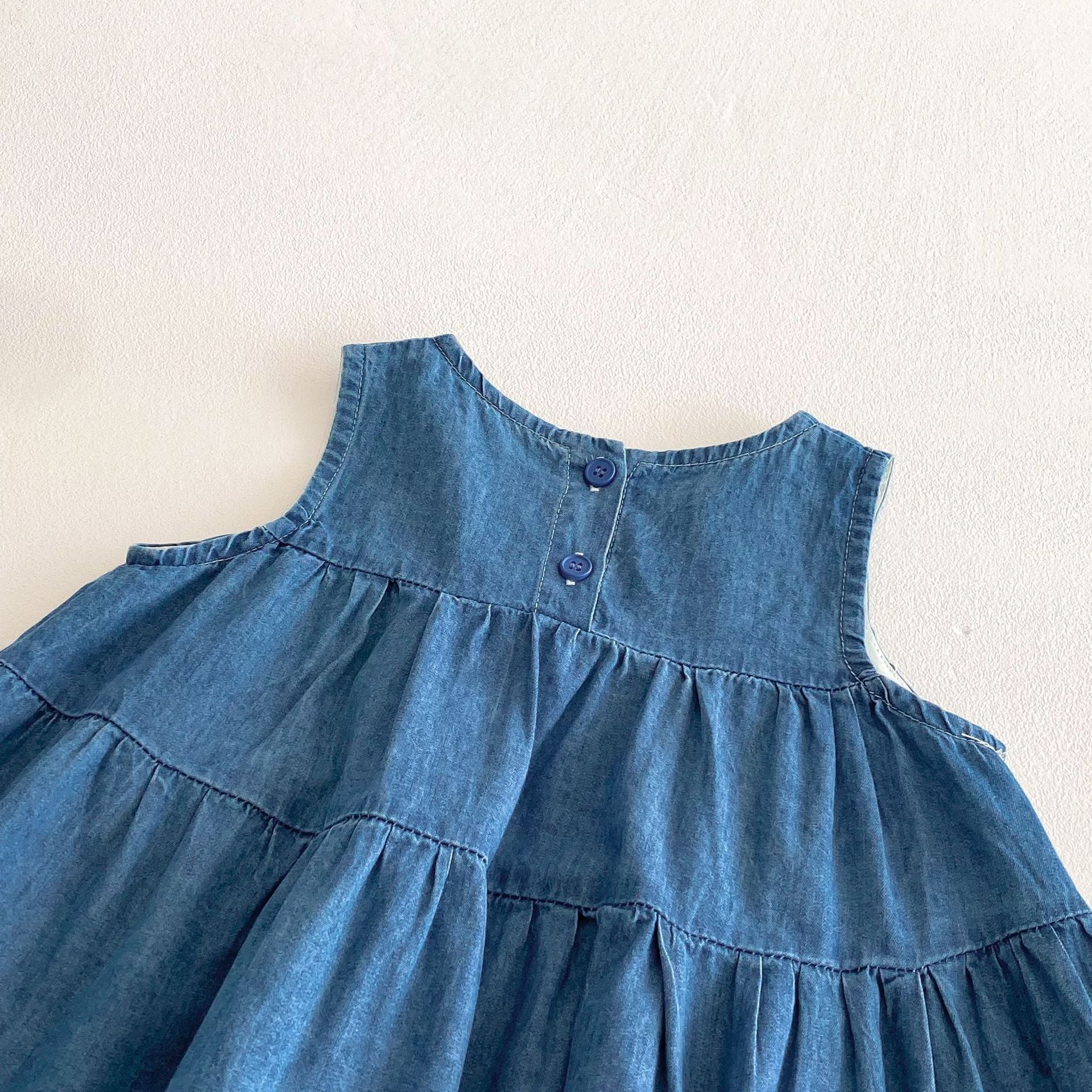 【73-120】デニムワンピース 蝶結び付き おしゃれ 可愛い - 画像 (10)
