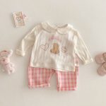 【73-120】トップスorボトムス 可愛い クマハート 女の子 - 画像 (7)