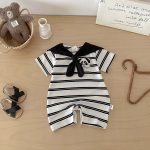 【66-90】オールインワン パンダ ボーダー 可愛い ベビー服 - 画像 (6)