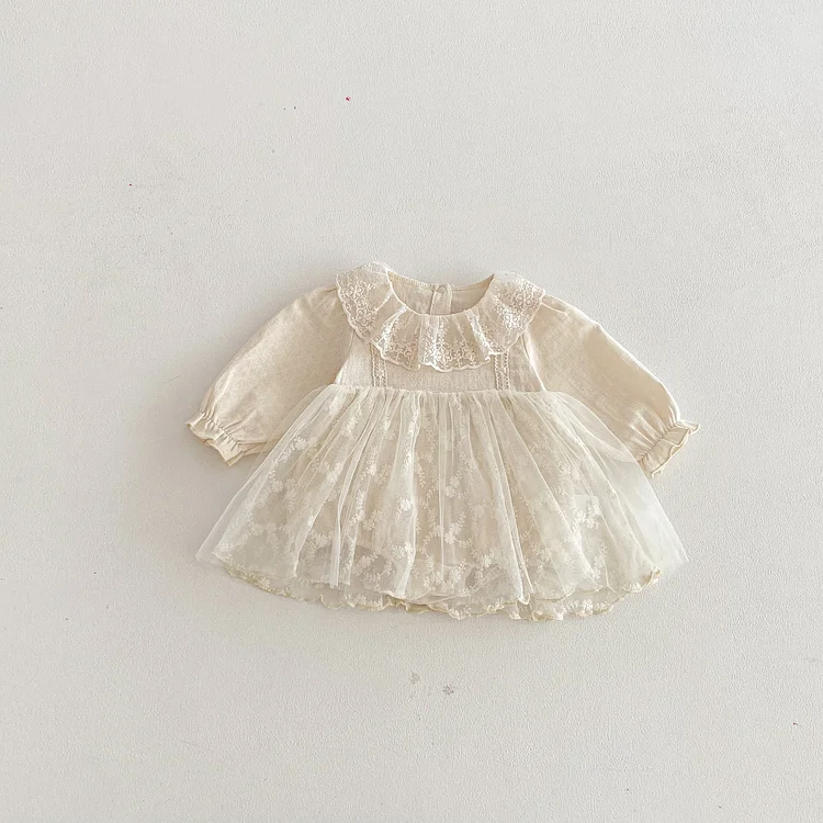 【66-90】ロンパース レース襟 可愛い ベビー服 - 画像 (6)