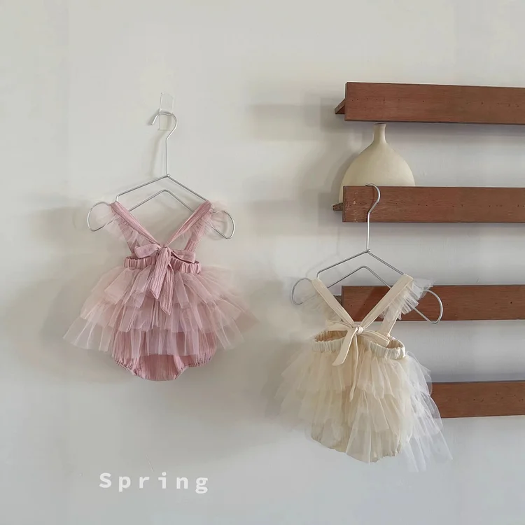 【73-90】ロンパース ワンピース風 チュール 可愛い - 画像 (5)