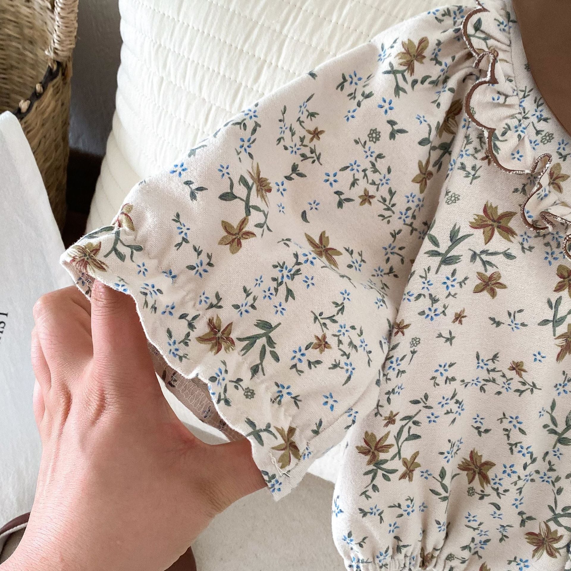【66-90】ロンパース ブラウン花 可愛い 肌に優しい ベビー服 - 画像 (10)