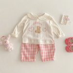 【73-120】トップスorボトムス 可愛い クマハート 女の子 - 画像 (8)