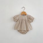 【66-100】ブラウス＆ブルマ パフスリーブ チェック シンプル ベビー服 - 画像 (11)