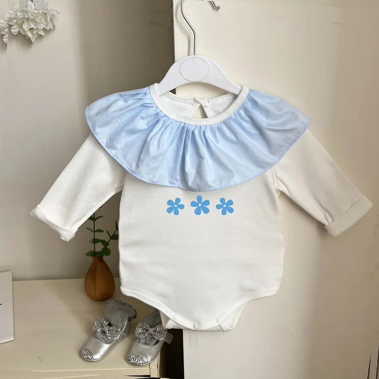 【66-90】ロンパース フラワー フリル襟 おしゃれ ベビー服 - 画像 (7)