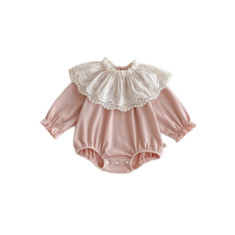【66-100】ロンパース レース襟 可愛い 肌触り良い ベビー服 - 画像 (7)