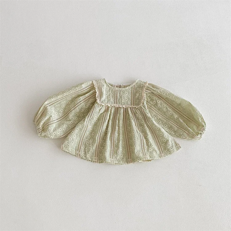 【66-100】ベビー 女の子 韓国風 刺繍 シャツ - 画像 (4)