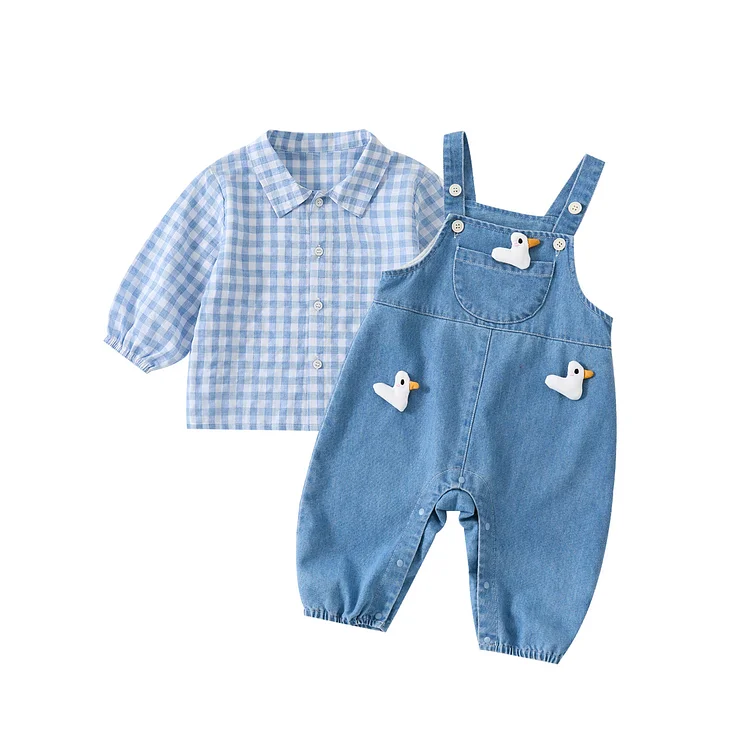 【66-90】セットアップ duck サロペット&トップス 2点セット - 画像 (7)