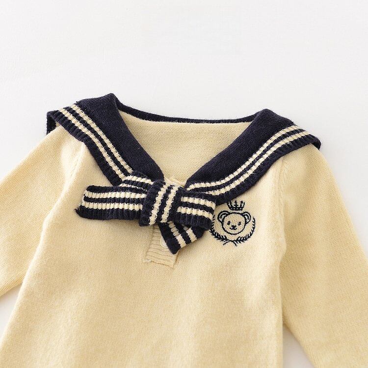 【66-90】 オールインワン セーラー風 可愛い 肌触り良い ベビー服 - 画像 (6)