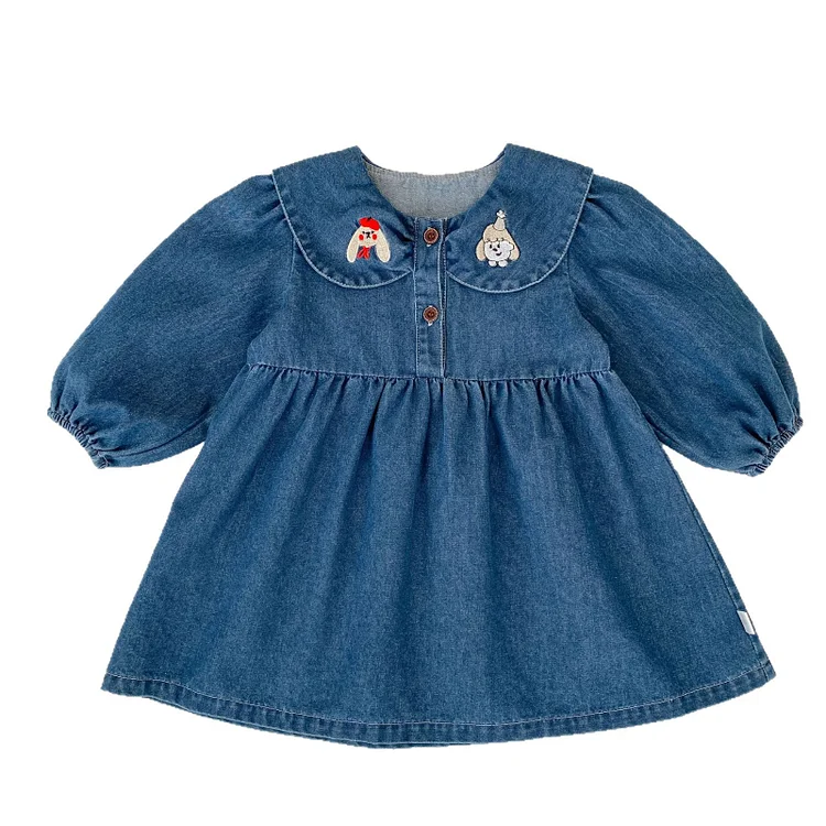 【66-120】ワンピース OR ロンパース ウサギ柄 デニム おしゃれ 定番 ベビー服 - 画像 (8)