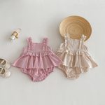 【66-90】キャミロンパース フリル 可愛い ベビー服