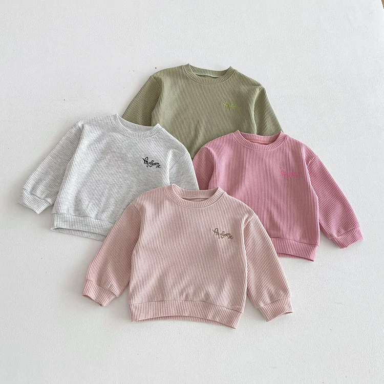【80-130】セットアップ 英字刺繡 ワッフル シンプル 子供服 - 画像 (21)